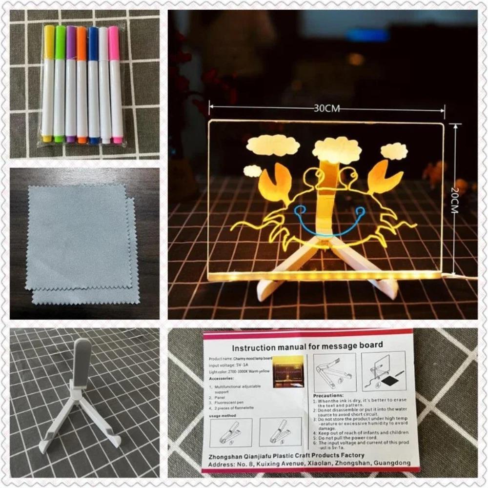 Colors Acrylic LED Drawing Board with Light Interactive Dry Erase Boards Clear Lumiboard Kids