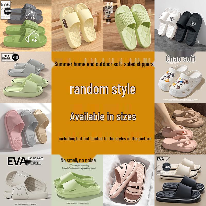 Eva Non-Slip Thick Bottom Slippers: Summer Indoor/Outdoor Options for Men & Women, Odor-Free Comfort