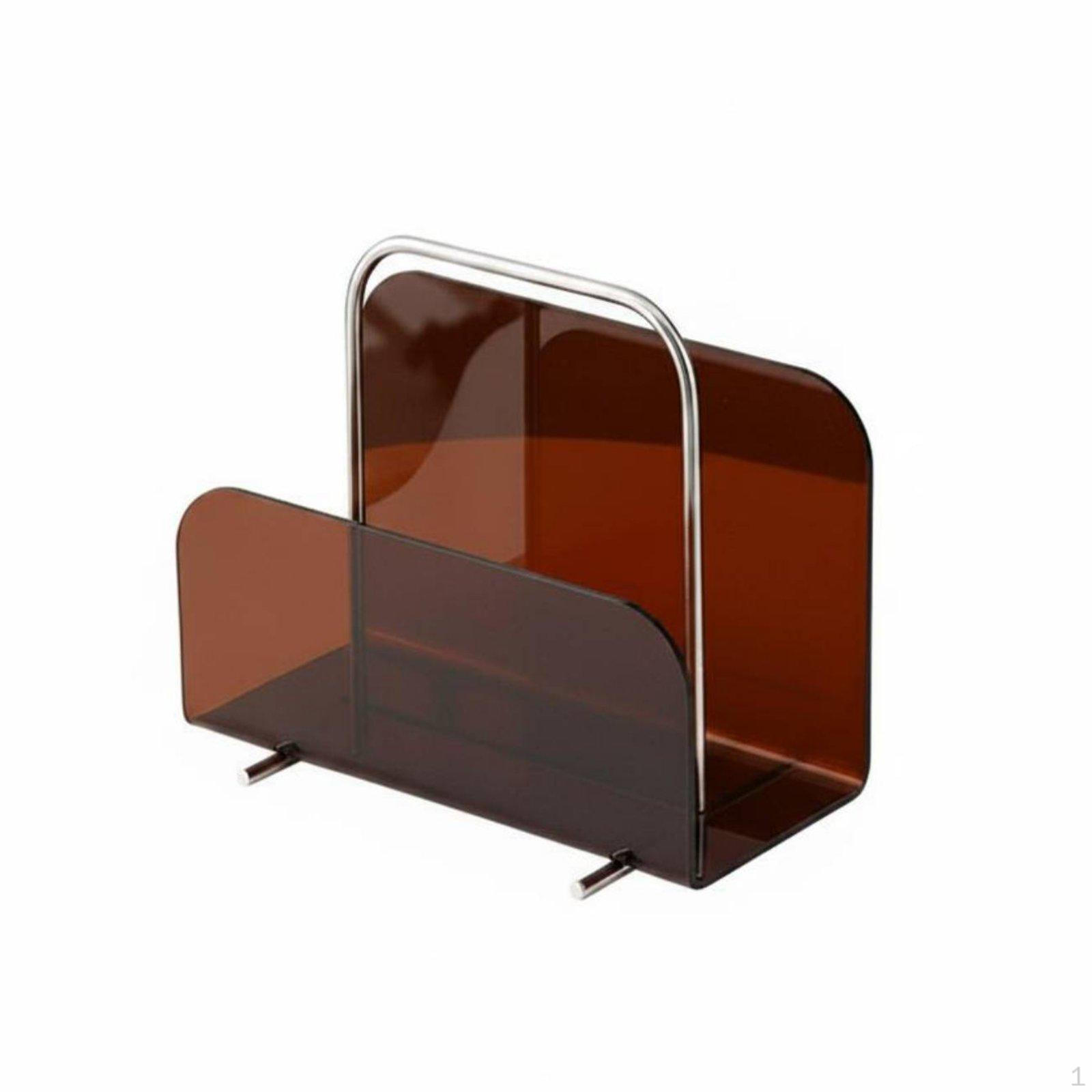 Acrylic Magazine Rack Portable Handle Stylish Periodical Holder Handles Newspaper Stand for