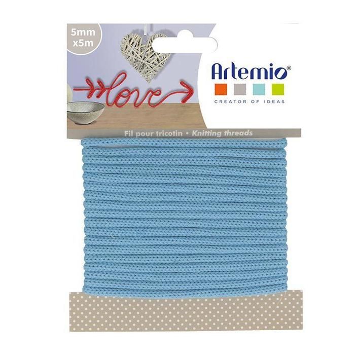 Fil à tricotin 5 mm x 5 m - bleu ciel