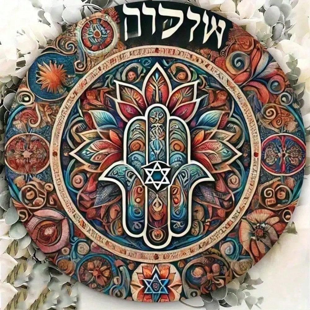 

7.8 Inch Round Metal Tin Sign Sugar Skull Vintage Wall Art Home Bar Decor