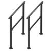 VEVOR Handrails for Outdoor Steps, 2 PCS 2-3 Step Stair Hand Rail Kit, Transitional Carbon Steel Railings with Installation Kit