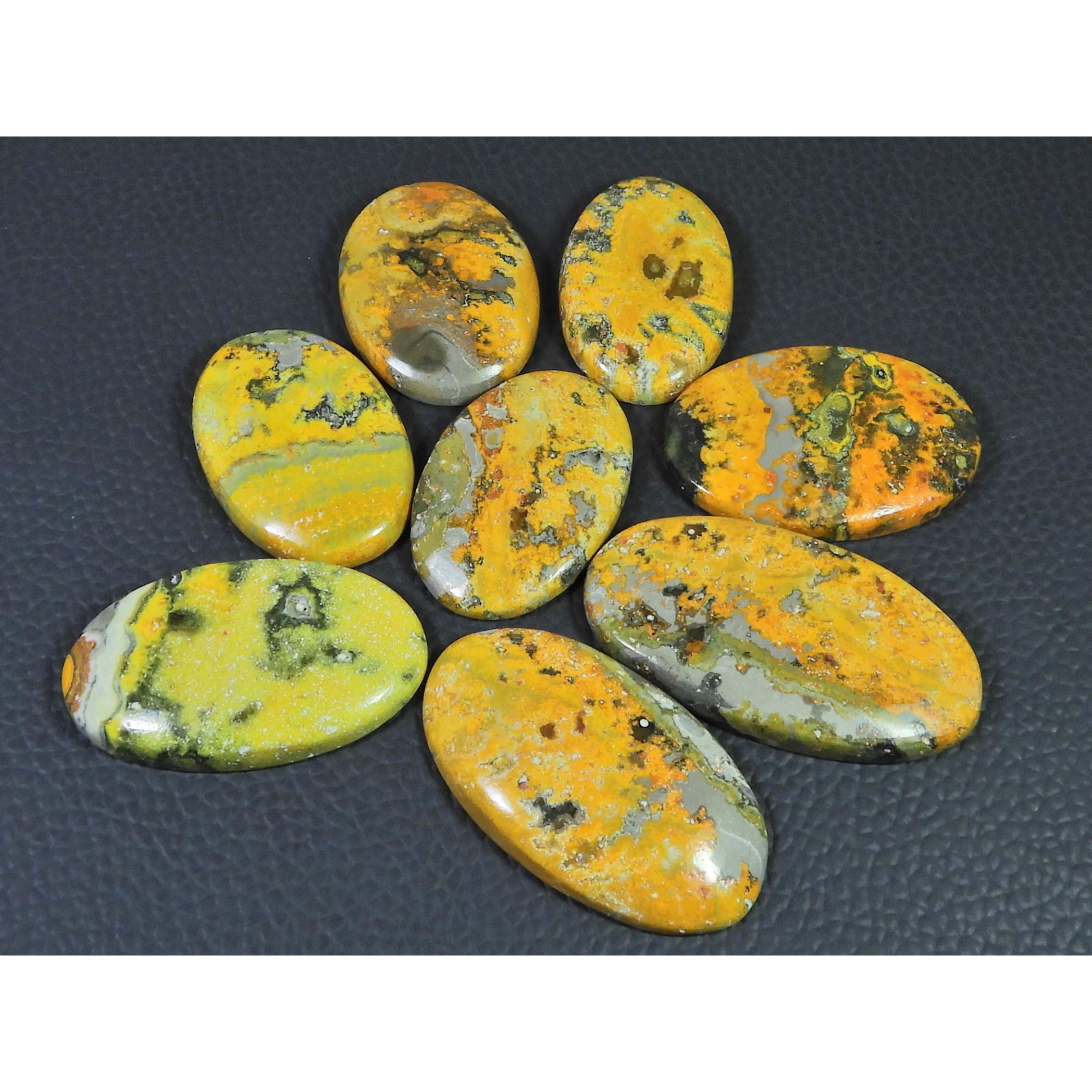 300Cts. Natural Bumble Bee Jasper Oval Cabochon Loose Gemstone 08 Pcs Lot C-2241
