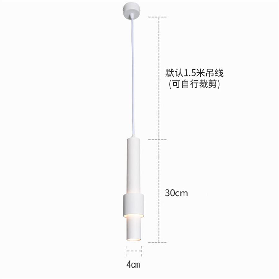 Long Tube Pendant Light Bedroom Bedside Hanging Light Black White Pendant Lamps Bar Cafe Droplight Suspension Light
