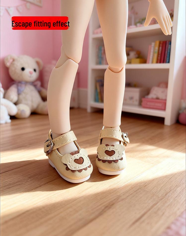 Genuine Six-Point BJD Doll Shoes - Multi-Color Little Bear Egg Roll Style, YOSD Compatible and Versatile Cherry Design for Female Dolls