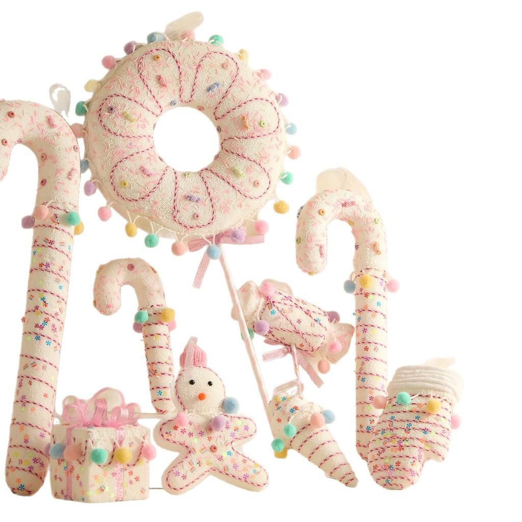 New Christmas Ornaments Colored Canes Gingerbread Man Candy Gift Pack Christmas Tree Pendant