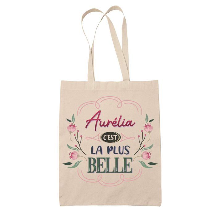 Sac cabas - PLANETEE - Aurélia la plus belle - Jute - Imprimé en France - Grande contenance