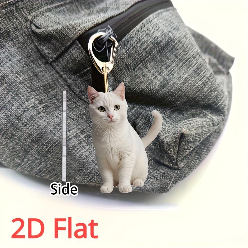 5pcs 2D Flat Christmas Cat Ornaments  Cute Cat Acrylic Ornaments   Christmas Gifts  Christmas Home Decorations