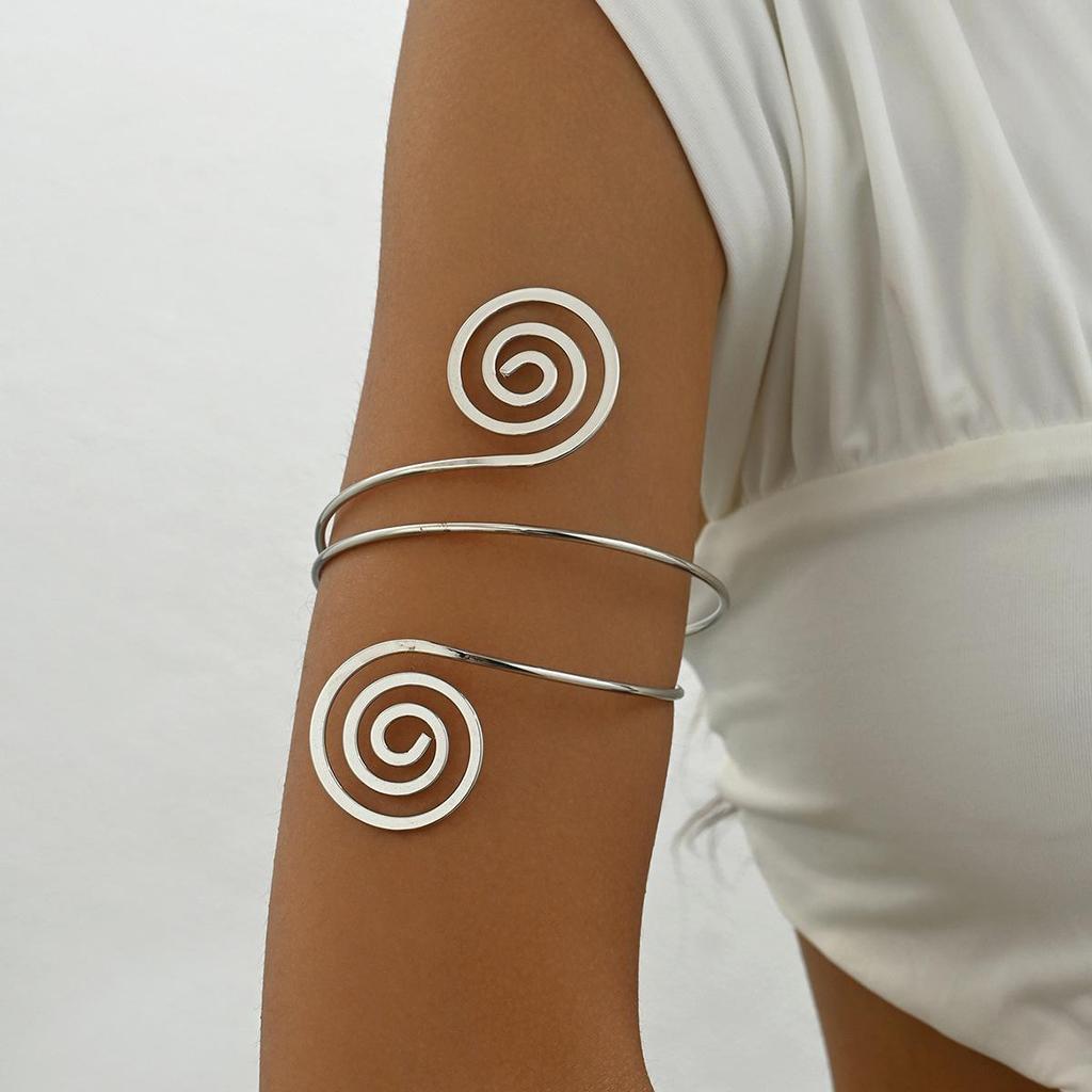 Stylowy Geometryczny Prążkowany Punkowy Hip Hopowy Owijany Mankiet na Ramię Akcesorium