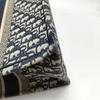 [Usato] Borsa Tote Media Tela Blu Ricamo Monogramma Borsa a Mano - Ottime Condizioni #7AWINR