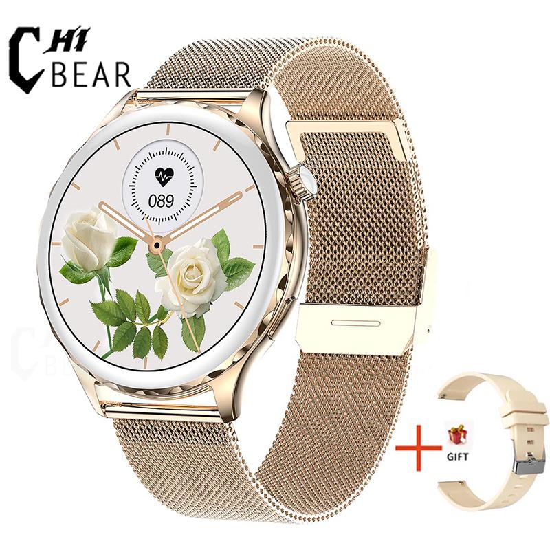 

Bluetooth Call Женские умные часы 1.32 360*360 HD цветной сенсорный экран пульсометр кислород в крови женские модные умные часы