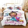 Gabys Dolhouse Set Biancheria da Letto Singolo Twin Ful Quen King-Size Dimensioni Dimensioni Set Biancheria da Letto Persone Adulte Camera da Letto Bambino Set Copripiumino 3D Anime Letto