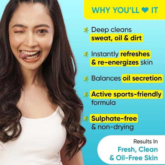 DOT & KEY Lime Rush Sports Face Wash Deep Cleans Oil, Sweat & Dirt For Refreshingly Clean & Oil Free Skin For All Skin Types Sulphate Free, 100Ml
