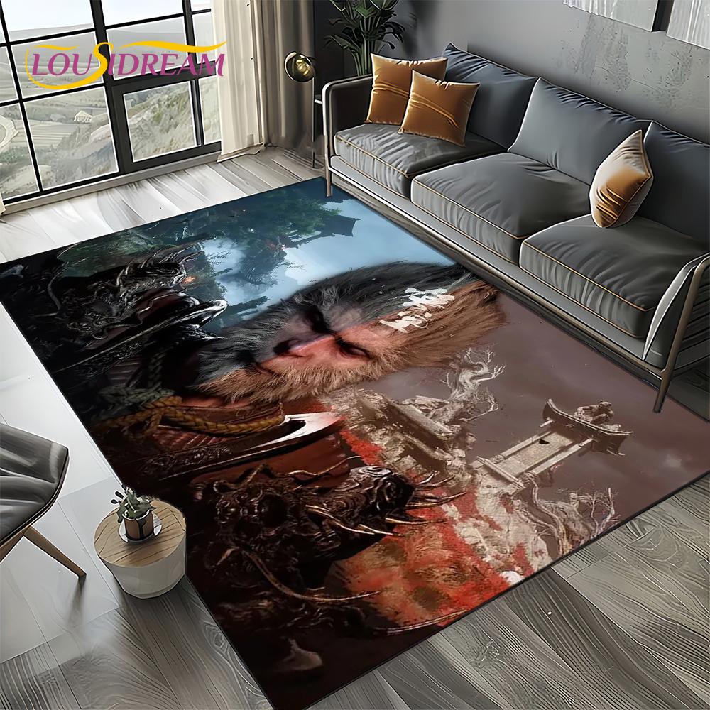 3D Black Myth Wukong Apekungen Tecknad Spelmatta för Sovrum Vardagsrum Hem Soffa Dekoration, Barninredning Golvmatta