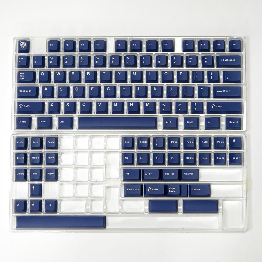 114 Keys Ink Blue Double Shot PBT Keycaps Cherry Profile Custom Keyboard Key Caps for Gateron MX Switches Gaming Keyboards
