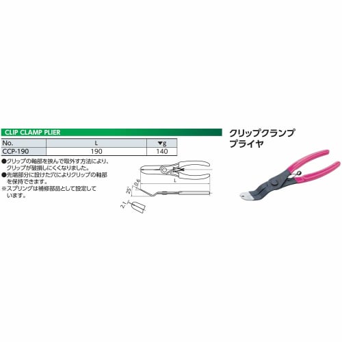 Kyoto Machinery Tools (KTC) Clip Clamp Pliers CCP-190
