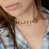 Punk Style Heavy Metal Chain Necklace, Stylish and Simple Hip Hop NK Thick Side Chain Necklace