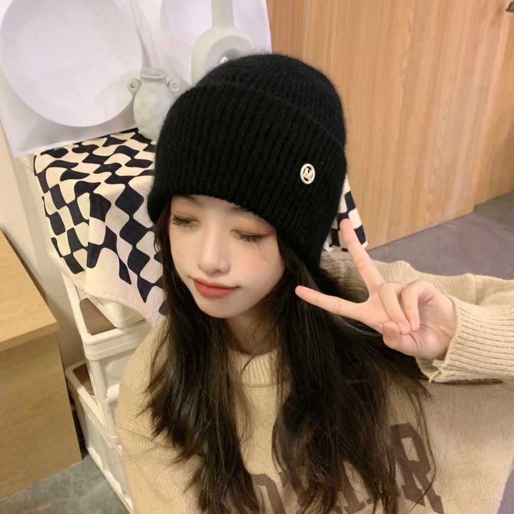 Plush Women Winter Hat Solid Color Ladies Pullover Hats Fashion Beanies Cap