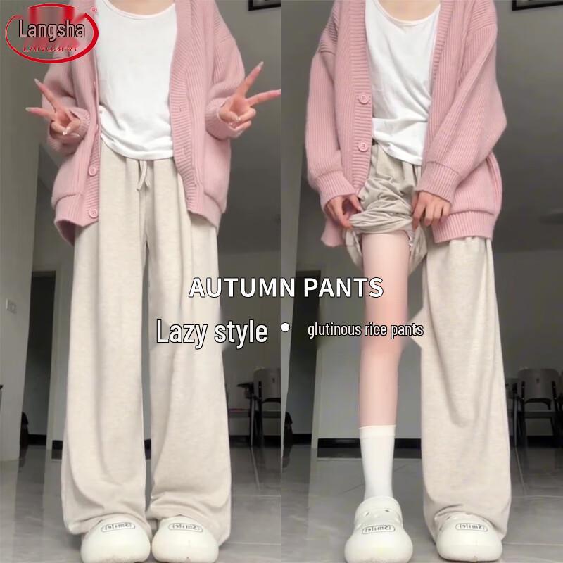 

Langsha Women s High-Waist Loose Wide-Leg Drapey Pants XL