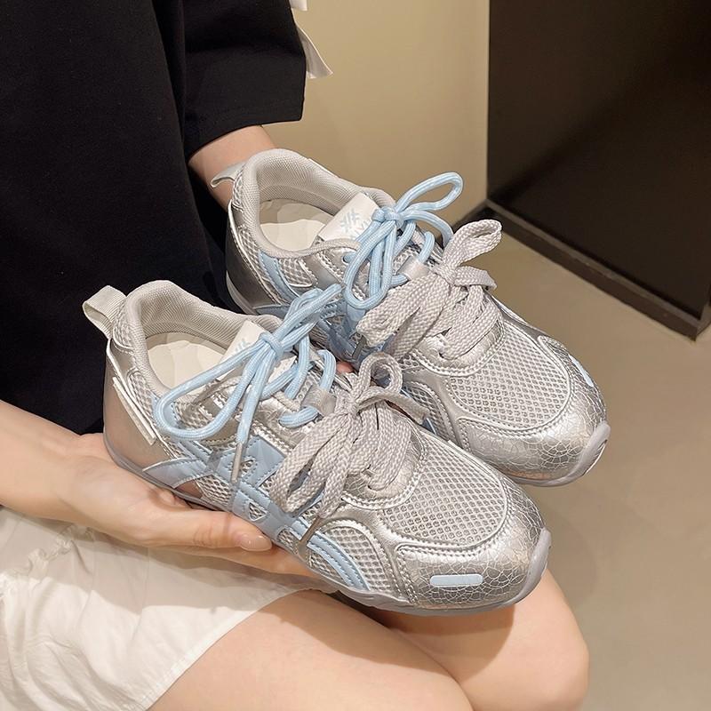 thick-soled German training shoes women's little white shoes 2025 new summer mesh breathable casual shoes versatile sports Forrest Gump shoes