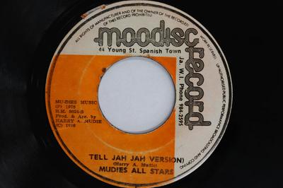 7inch Record BIG JOE MUDIES ALL STARS Tell Jah Jah Why Tell Jah Jah Ver HM8024 Moodisc Record 1976 Jamaica Reggae Ska Dub Used