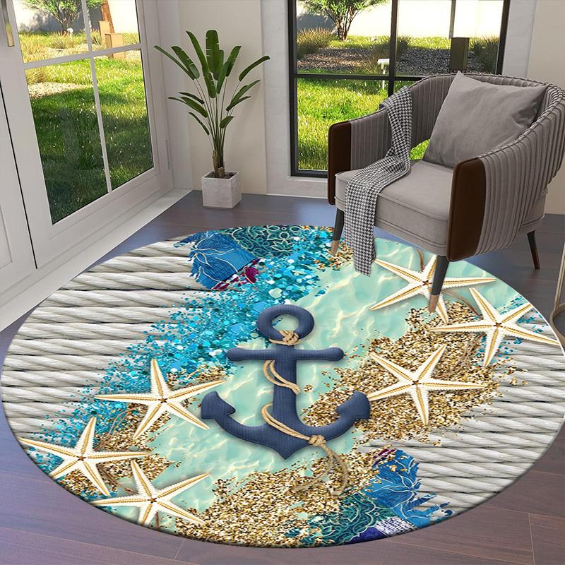 1pc Office Carpet Chair Mats Nautical Anchor Coastal Decor Perfect for Decorating Office Chairs, Living Rooms, Or Bedrooms
