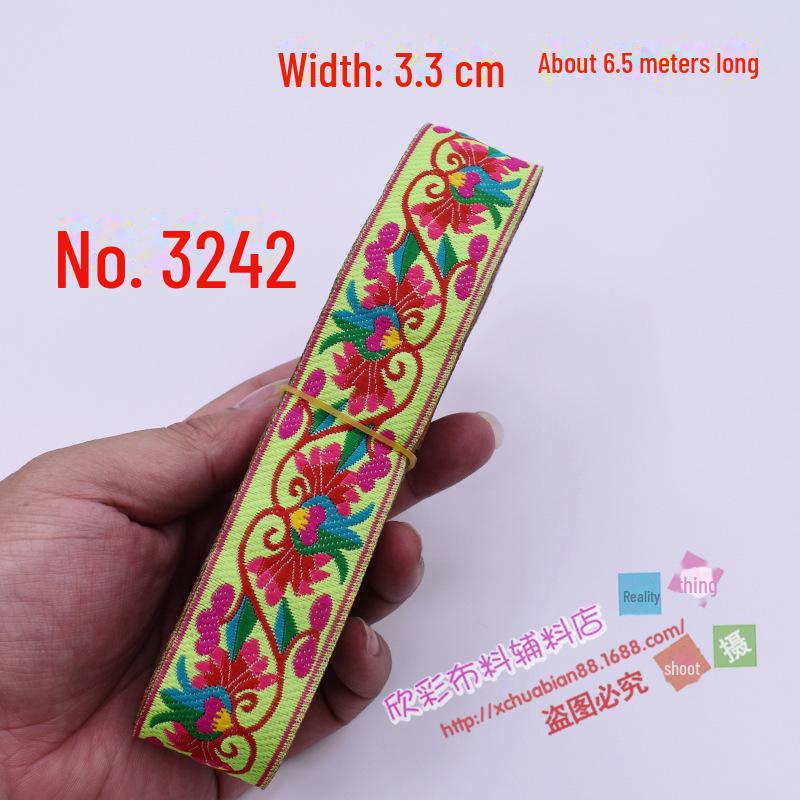 3.3cm Wide Ethnic Miao Buyi Lace Ribbon - Decorative Clothing Accessory