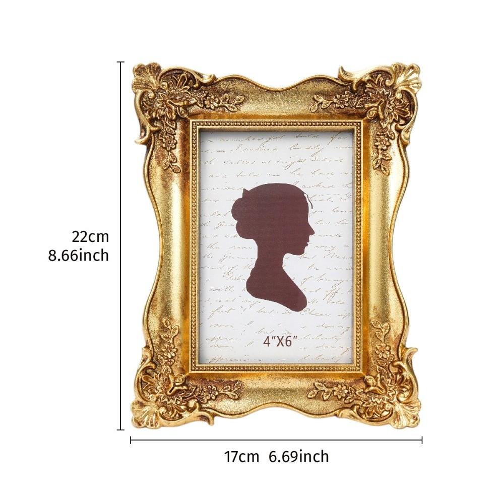 Vintage Resin Photo Frame 4x6 Inch Horizontal Vertical Display Photo Frame Handmade Luxury Embossment Picture Frame Home Decor