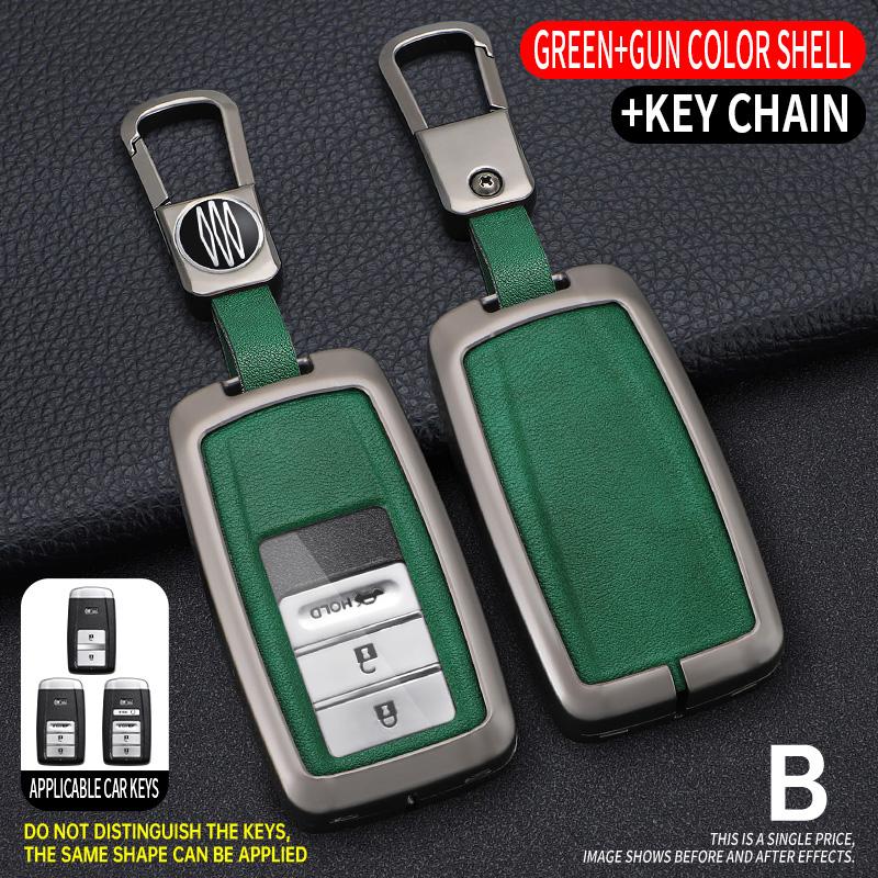 Zinc Alloy +Leather Car Key Case Cover Shell Fob For Honda Acura RLX MDX CDX TLX-L NSX RDX Holder Auto Car Keychain Accessories