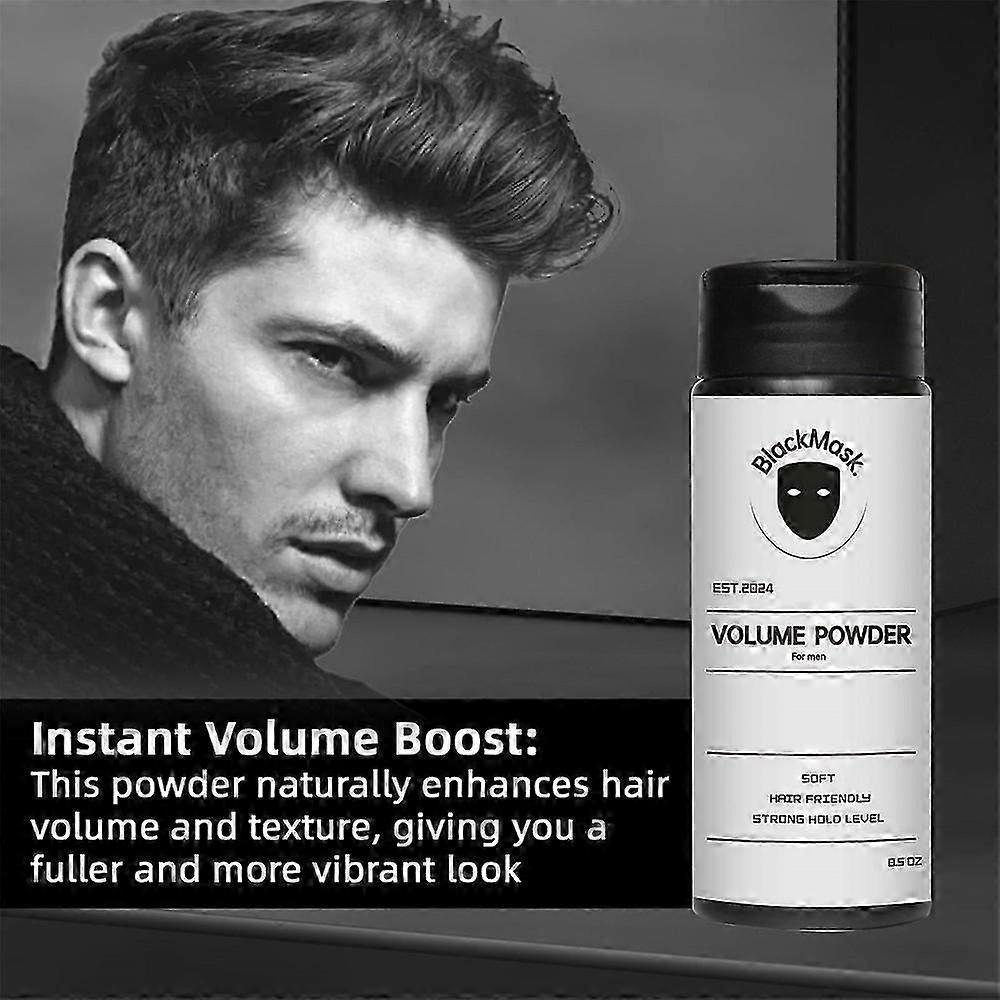 Poudre Capillaire Volumisante pour Hommes Ingrédients Doux, Sans Rinçage, Contrôle du Sébum & Rafraîchissante, Effet Longue Durée 0.5oz