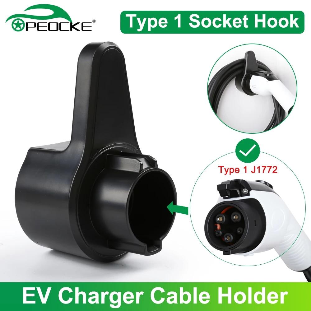 EV Type 1 J1772 Charger Holder for Electric Car Charging Cable Connector Socket Plug Wallbox Mount EV Charger Stand