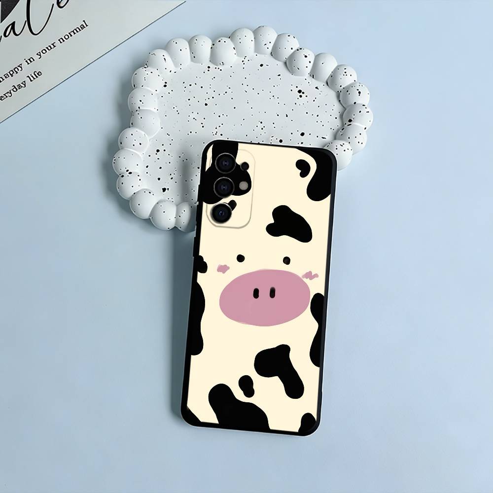 

Cute and funny cow Soft Silicone Case for Samsung S25, S24, S21, S22, S23, S30, Ultra, S20, Plus, FE, Lite-Black Samsung S21plus