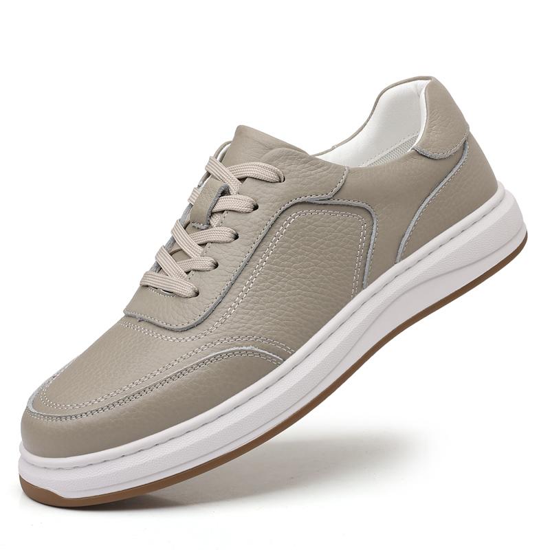 

Модный бренд высокого класса Мужская обувь из натуральной кожи Толстая подошва Износостойкая Офисная деловая повседневная обувь На шнуровке Мужская спортивная обувь 44 бежевый