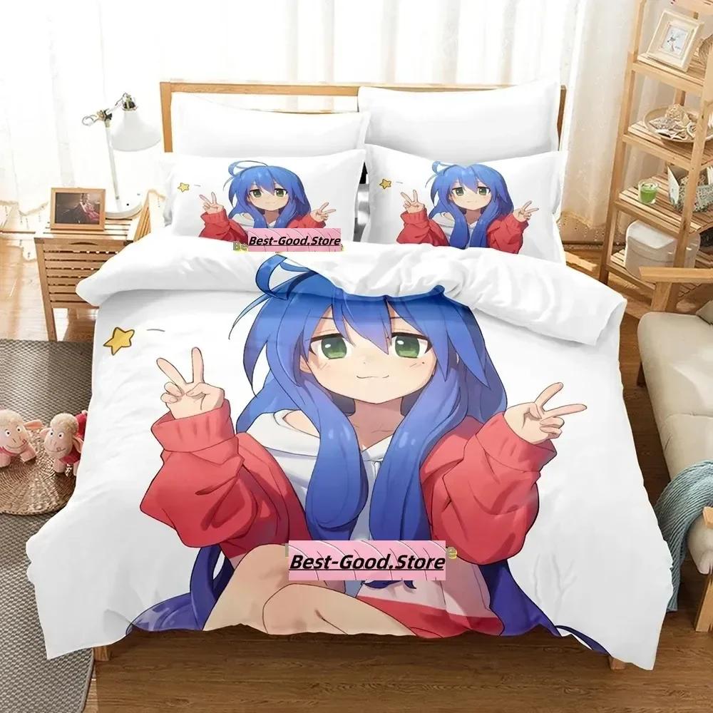 Lucky Star Konata Bedding Set Single Twin Full Queen King Size Bed Set Adult Kid Bedroom Duvetcover Sets 3D Anime Bed Sheet Set