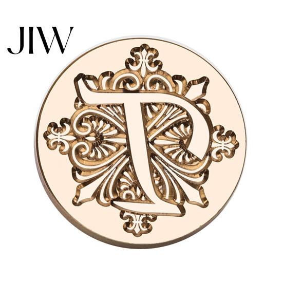 Sello de Cera para Invitación de Boda, Cabeza de Sello con Inicial del Alfabeto Iris A-Z, Cabeza Selladora de Latón Grabado para Envoltura de Regalos, Sellado de Invitaciones, Sobres, Diario
