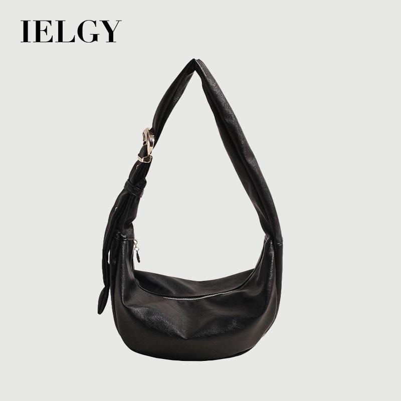 IELGY Korean Style Large-Capacity Retro Soft Leather Dumpling Bag Lazy Style Casual All-Match One-Shoulder Mess