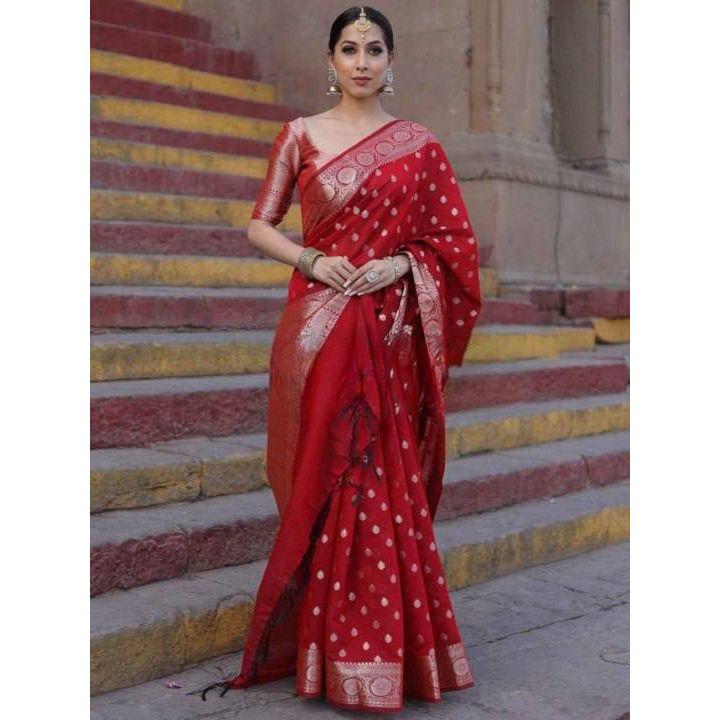 Elegant Ethnic Wear - Soft Lychee Silk Designer Saree