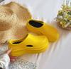 Pink chef shoes 2025 summer new heightening muffin platform slippers women wear ugly cute bag head hole shoes
