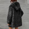2 Cheng Juan Autumn and Winter New Products Hooded Long Imitation Fur Coat Top Women