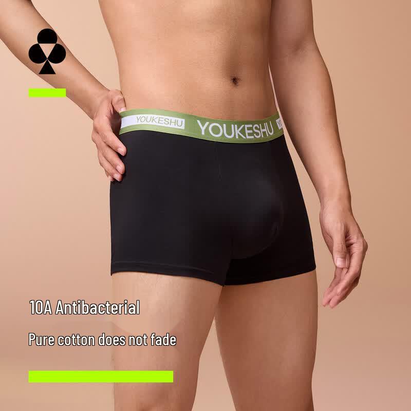 Men's Cotton Antibacterial Boxer Briefs