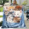 [Warm Kitten Blanket] 1pc Lightweight Warm Kitten Thin Blanket | Flannel Throw Blanket for Sofa Bed Travel Camping