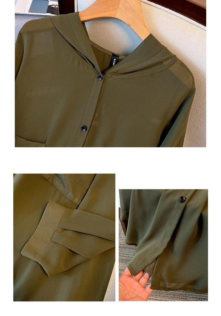 Sheer Plus Size 240 Jin Batwing Hoodie - Slimming & Versatile Summer Cover-Up