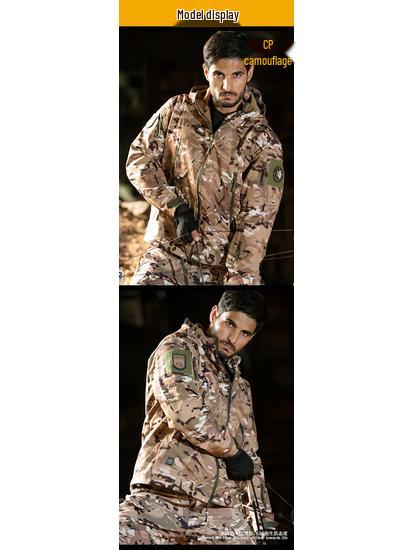 Hanye Sharkskin Softshell Camouflage Windbreaker for Men & Women - Breathable Outdoor Tactical Training Suit