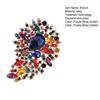 Vintage Crystal Brooch Anti-oxidation Anti-rust Alloy Lapel Pin Chic Colorful Crafted Pin Gift for Her