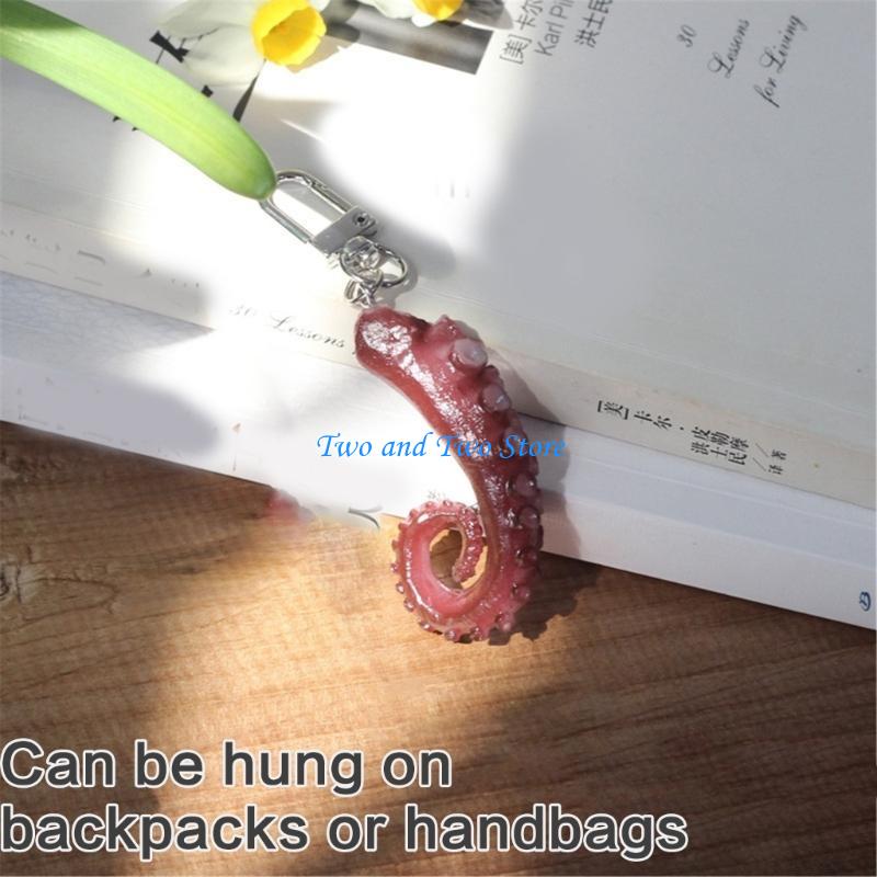 HX6F Octopus and Squid Claw Keyring Decoration Bag Pendant Multifunctional Keychain Charm Stylish Phone Charm Decoration