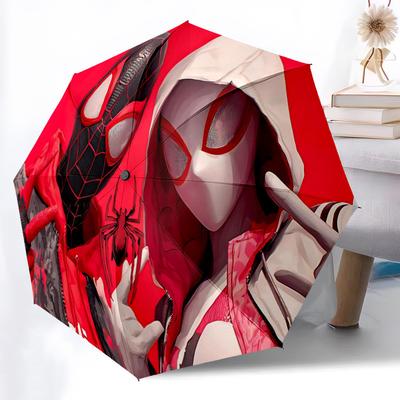 1 Stück Spider-Man Automatischer Faltregenschirm - Kompaktes 8-Rippen-Design, Langlebiger Kunststoff & Eisen, Tägliche Nutzung F104032