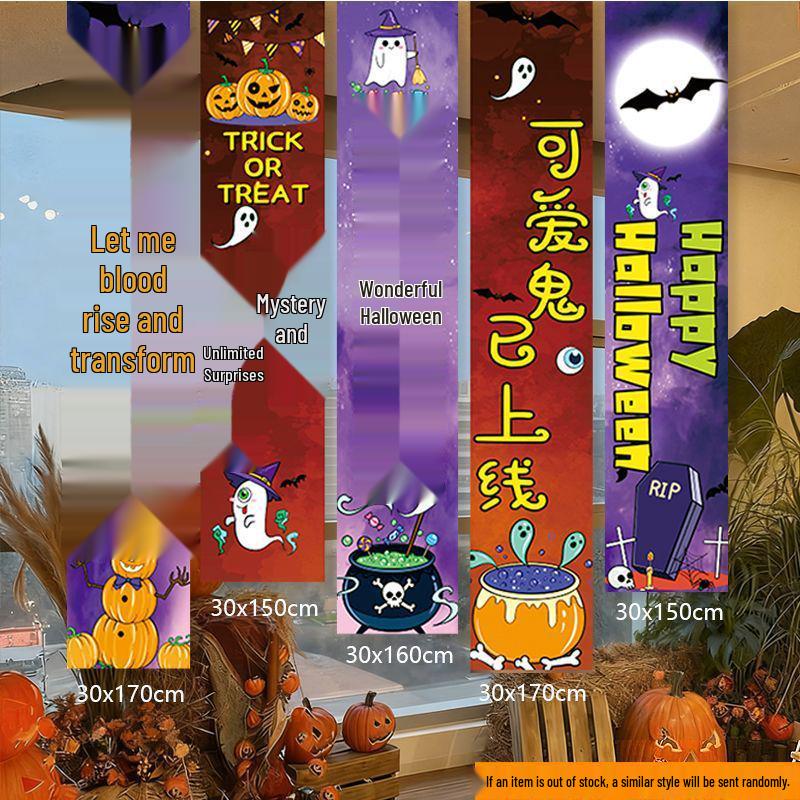 Halloween Förskola Bar Utomhusdekor: Hängande pumlykta & Fotorekvisita-prydnader