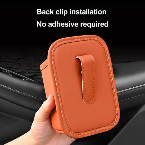 Car Storage Rack Leather Texture Waterproof Car Door Side Organizer Multi-Functional Vehicle Cup Holder Storage Box for Phone Keys Water Bottle Fit