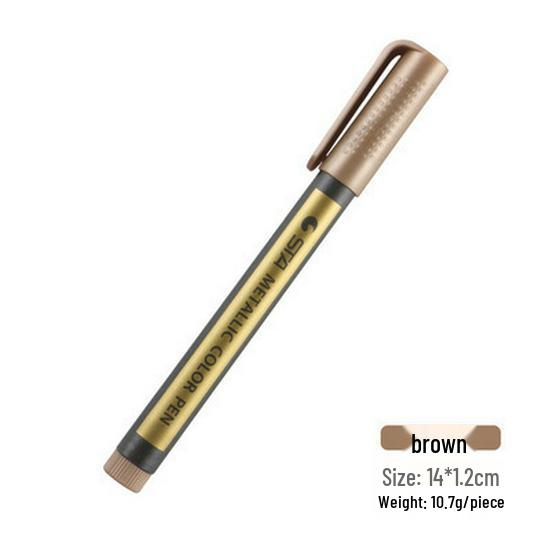 STA 8151 Colored Metal Paint Marker for DIY and Black Cardstock Art.