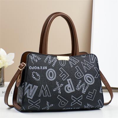 Luxury Women Handbag Vintage Print Top-Handle Bags Large Capacity Commute Crossbody Bag High Quality Design Leather Handbag